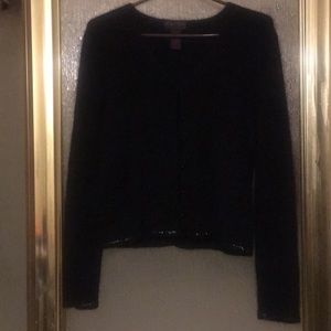 Ralph Lauren black hair calf cardigan sweater